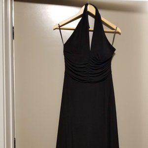 Black Tie Neck Halter Dress EUC